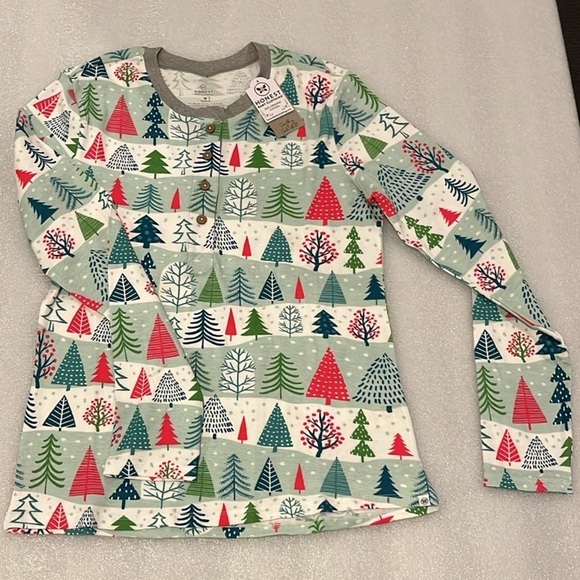 🆕 Honest Baby Clothing 100% Organic Cotton Christmas Tree 2 Piece PJ Set Size M - Picture 2 of 8